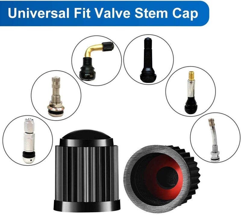 DENEST Tire Valve Stem Caps The Upgraded Version has a Sealing Ring for Car, Motorbike, Trucks, Bike, Bicycle （Black） (24) - Image 4